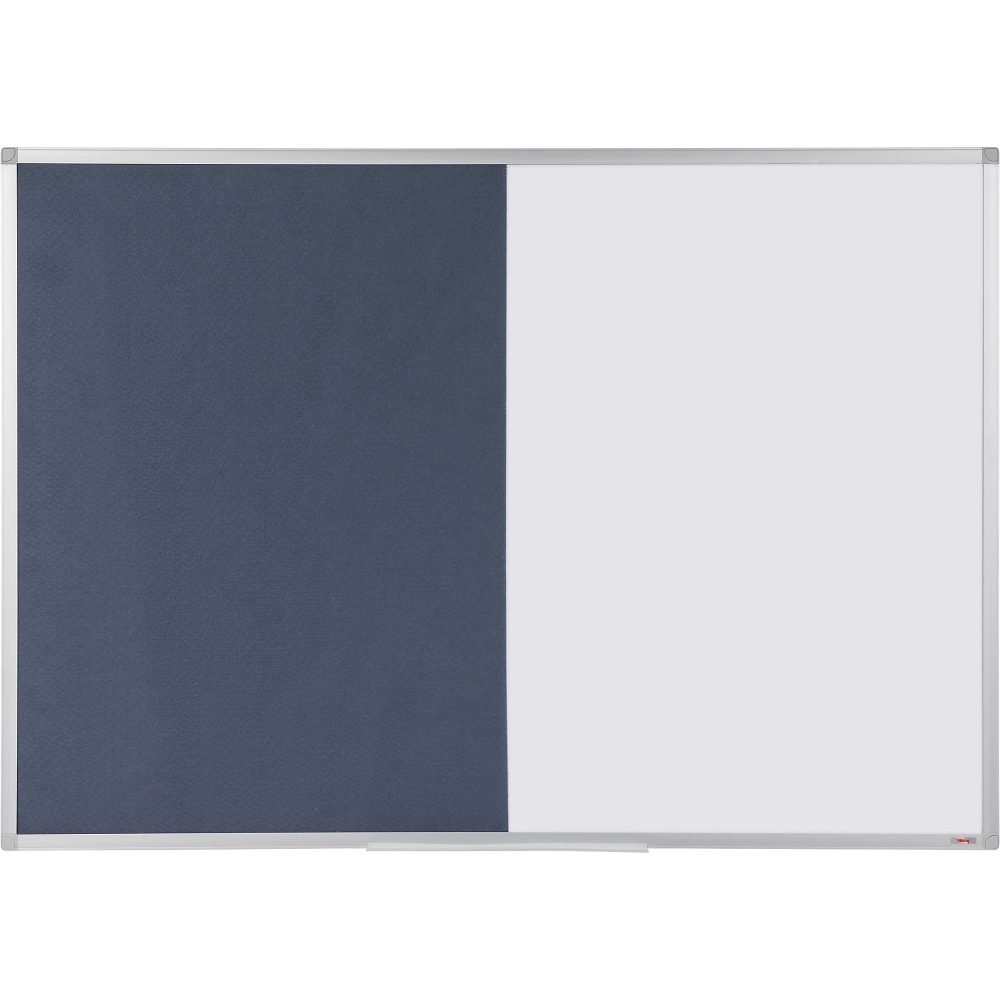 Viking Kombi-Tafel aus Filz- und Whiteboard Blau, Weiß 120 x 90 cm mit Aluminiumrahmen