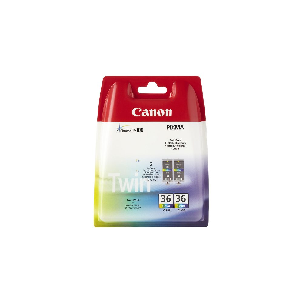 Canon CLI36 Original Tintenpatrone 1511B018 Cyan, Magenta, Gelb 2 Stück Duopack
