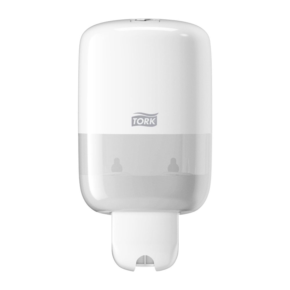 Tork Mini Seifenspender für Flüssigseife, Shampoo, Lotion und Toilettensitzreiniger - 561000 - Kompaktes, sparsames S2 Spender-System, weiss