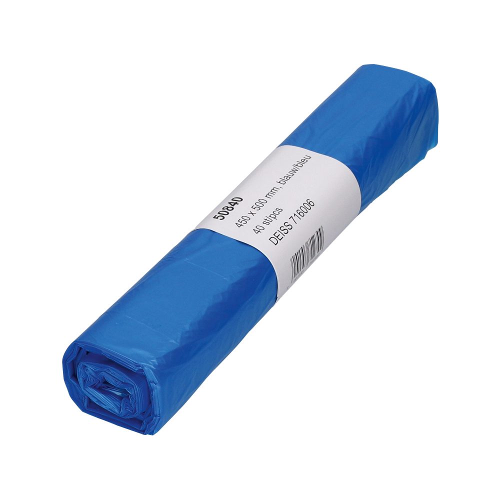 DEISS Leichte Belastung Müllsäcke 20 L Blau HDPE (Hochdichtes Polyethylen) 10 Mikron 40 Stück