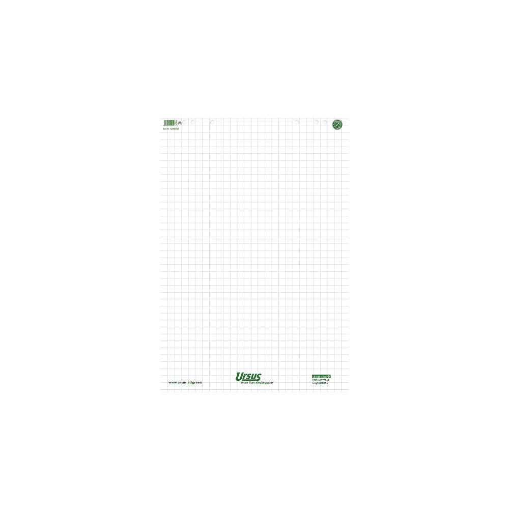 Ursus GREEN Flipchart-Papier 68 x 99cm 20 Blatt 80 g/m² Kariert Weiß 5 Stück à 20 Blatt