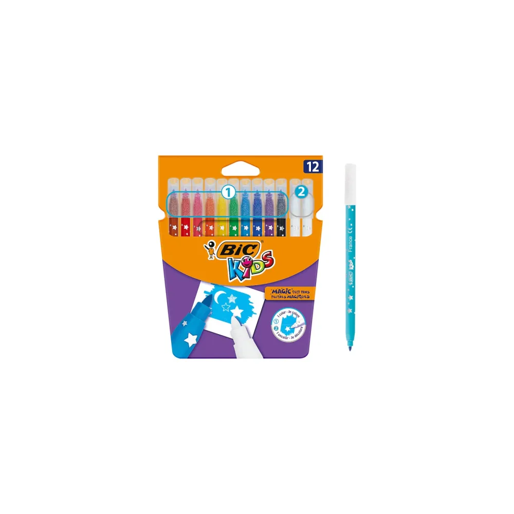 BIC Kids Magic Filzstifte Colour & Erase Farbig sortiert 12 Stück