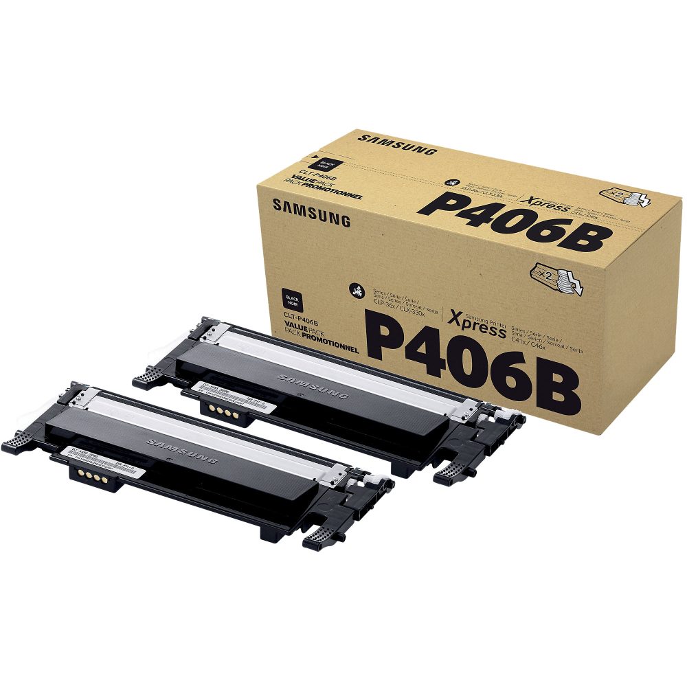 Samsung Toner 2er-Pack CLT-P406B SU374A Original Schwarz 3000 Seiten