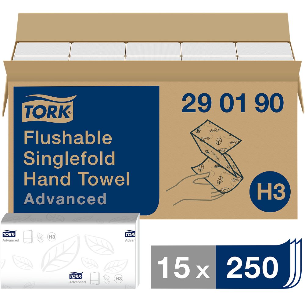 Tork Falthandtücher Z-falz Weiss 2-lagig 290190 15 Stück à 250 Blatt
