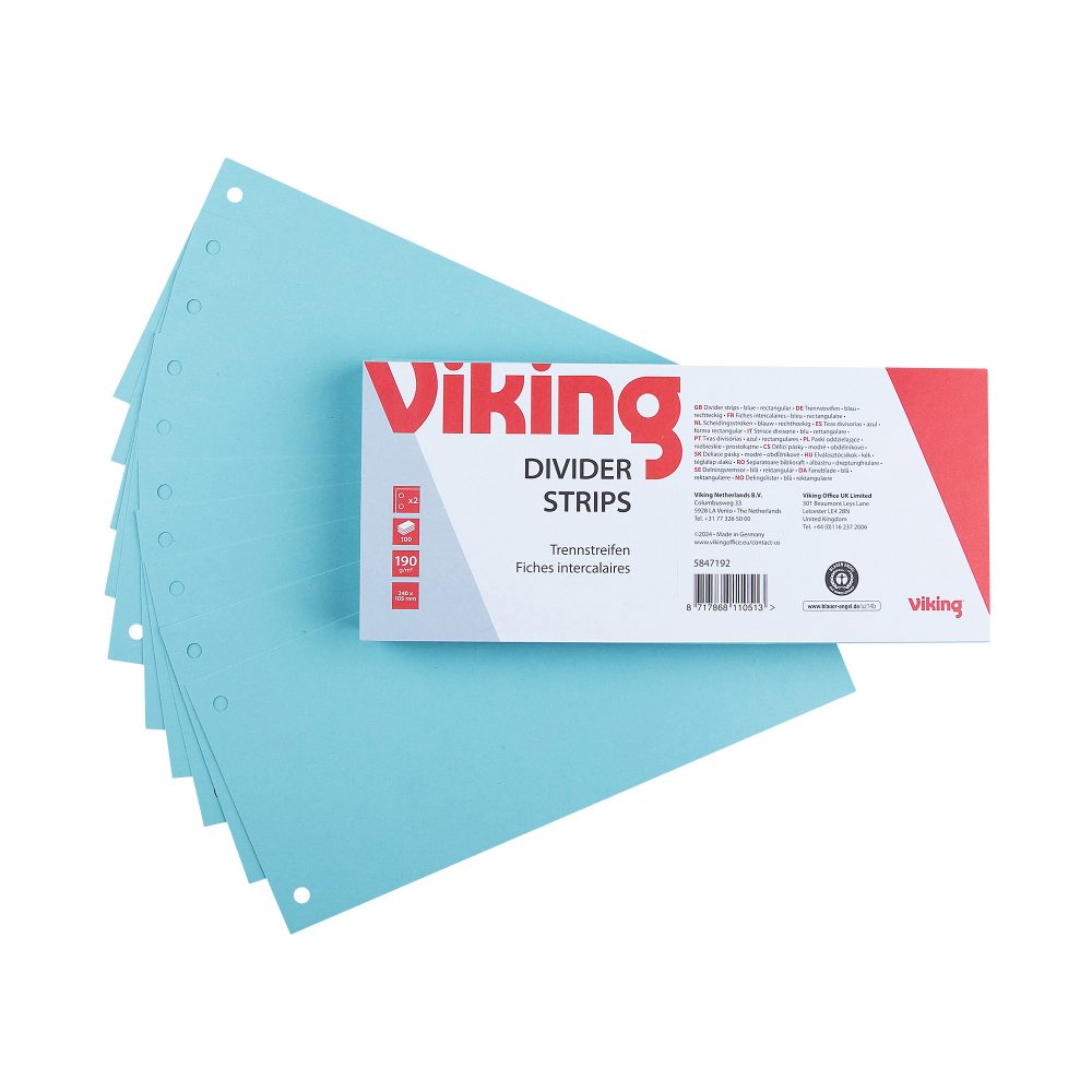 Niceday Blanko Trennstreifen Blauer Engel UZ56 (Recyclingkarton Schreibwaren), Recycelt 100% Spezial Blau Blau Pappkarton Rechteckig 2 Löcher 100 Stück