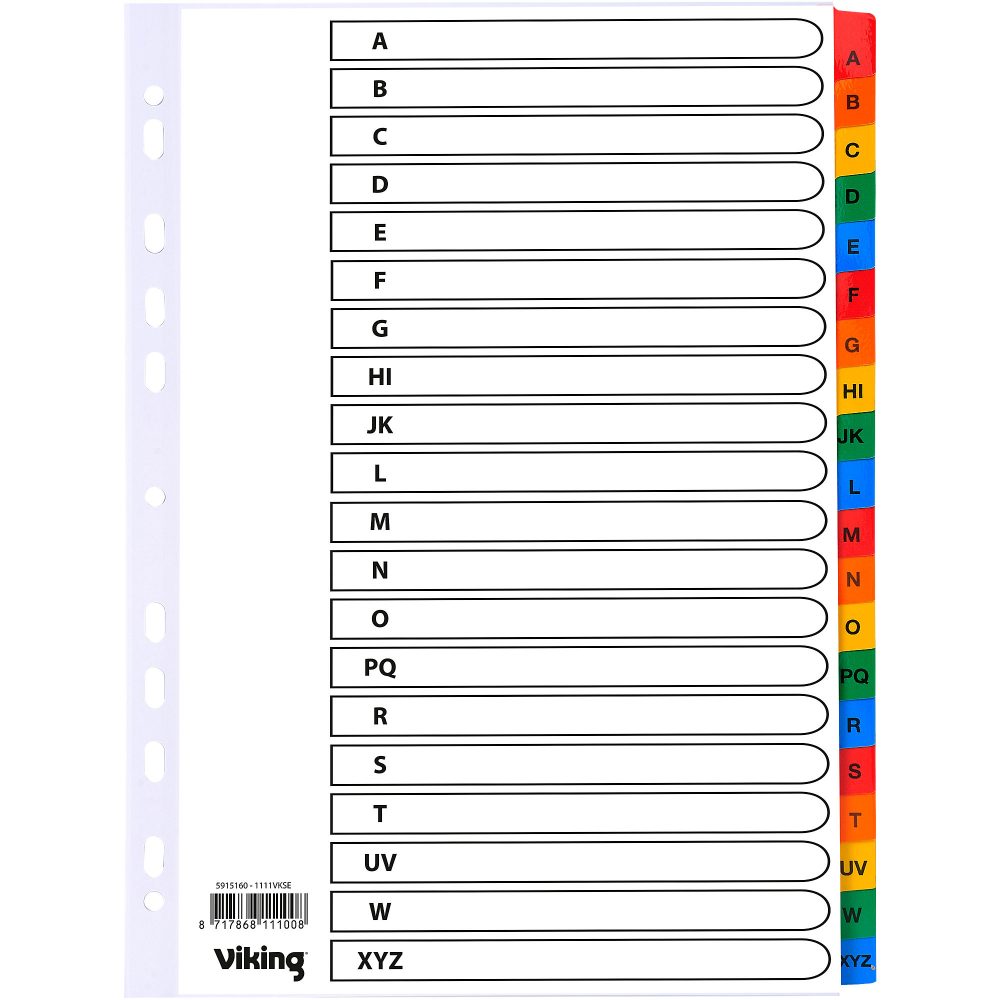 Office Depot Register DIN A4 Farbig sortiert 20-teilig 11-fach Mylar A - Z