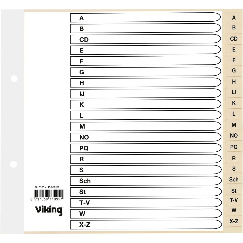 Office Depot Register DIN A4 (halbe Höhe) Chamois 20-teilig 4-fach Manila Papier A - Z