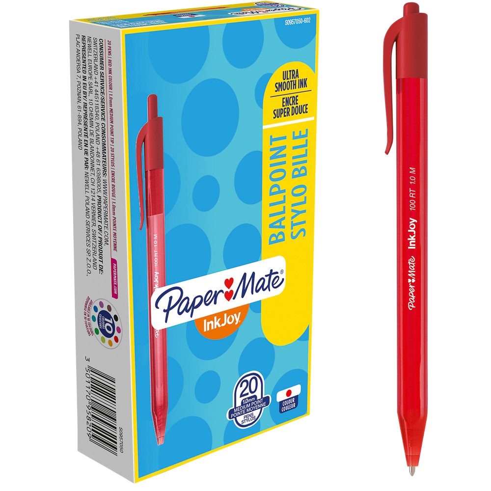 Papermate Kugelschreiber InkJoy 100 RT 0.4 mm Rot 20 Stück