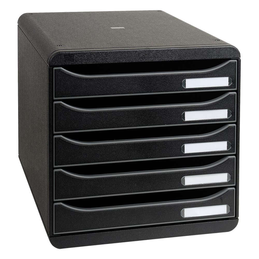 Exacompta Schubladenbox BIG-BOX PLUS Polystyrol Schwarz 27,8 x 34,7 x 27,1 cm