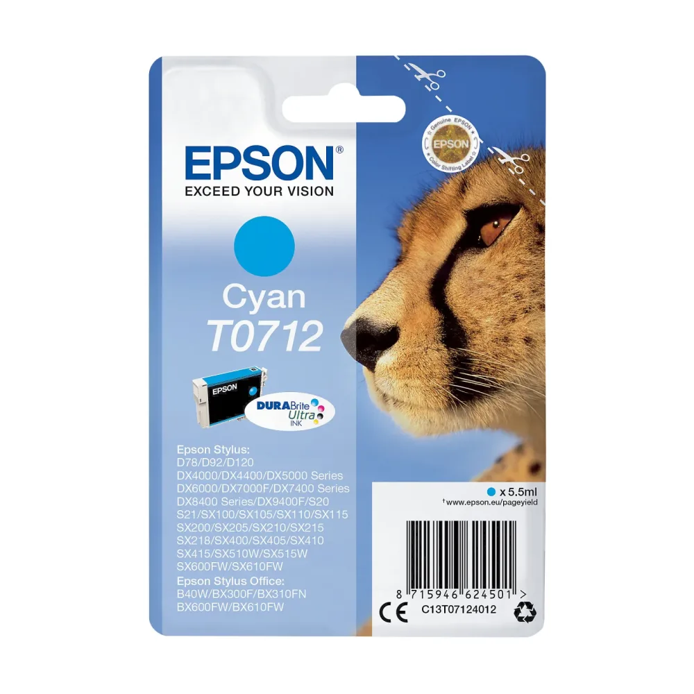 EPSON Tintenpatrone cyan T071240 Stylus DX4000 485 Seiten