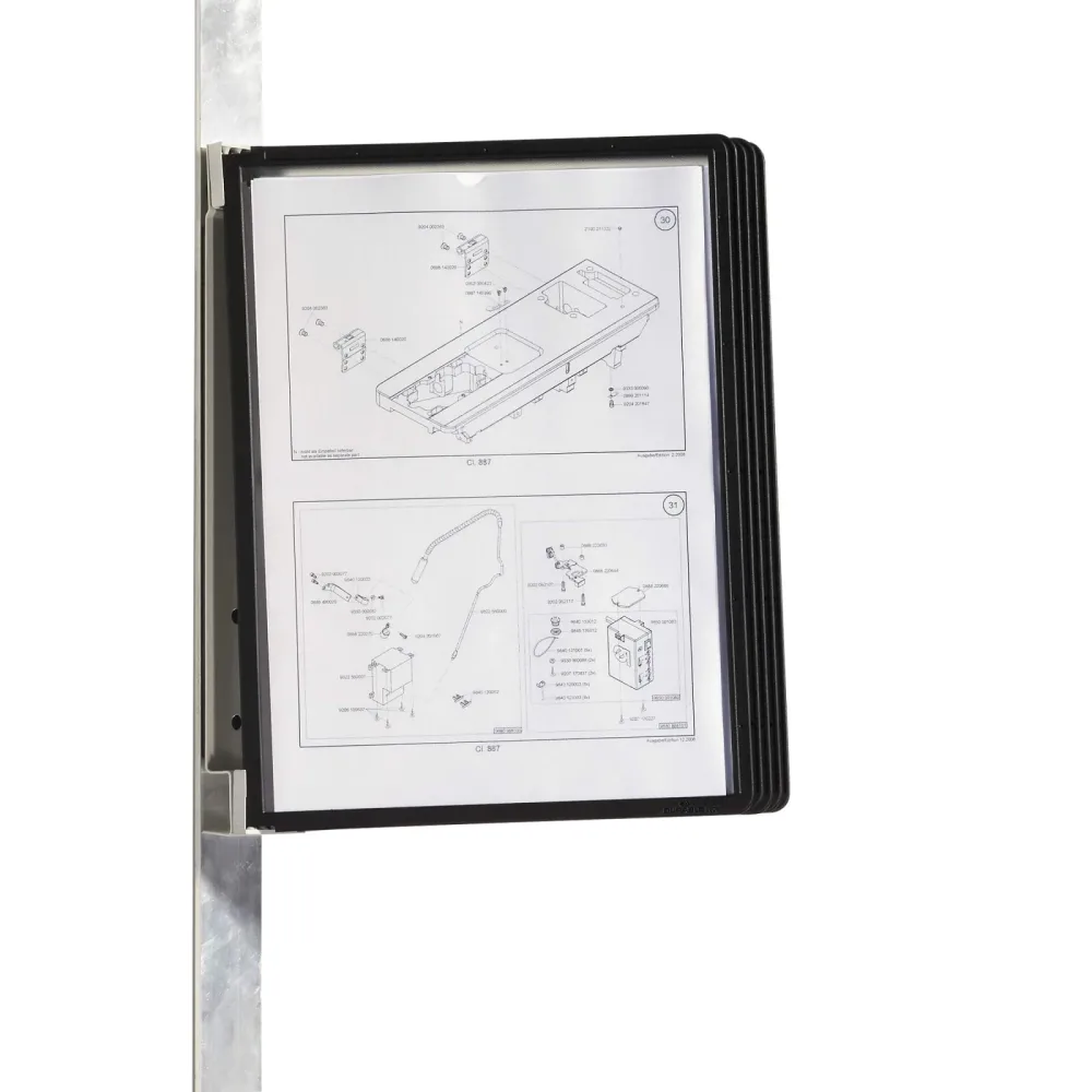 DURABLE Sichttafelsystem Vario Magnet Wall 5 A4 Schwarz Metall, Polypropylen 28 x 3.5 x 34 cm