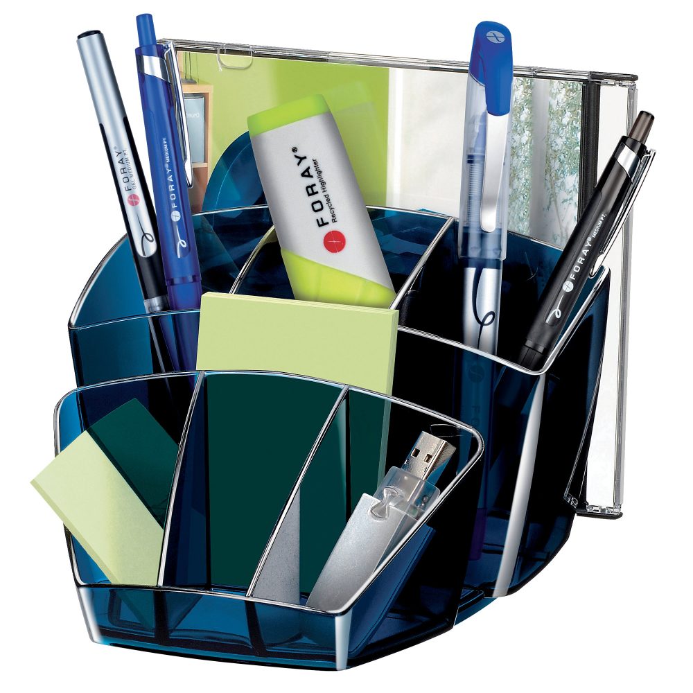 Office Depot Schreibtisch-Organizer Polystyrol Mitternachtsblau 15,8 x 14,3 x 9,3 cm