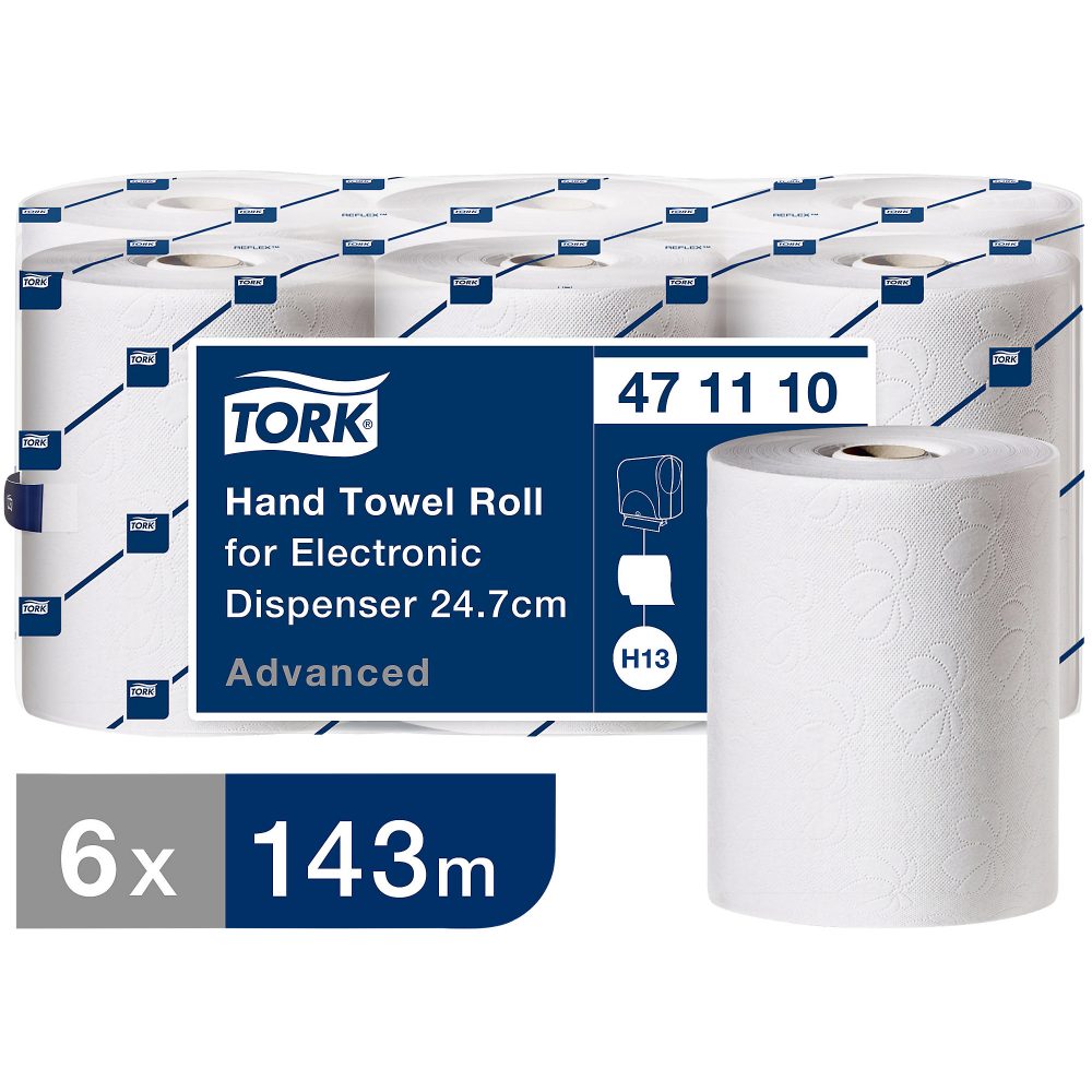 Tork Falthandtücher Gerollt Weiss 2-lagig K90225 6 Rollen à 100 Blatt