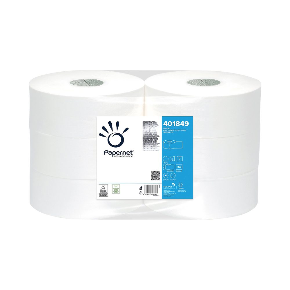 Papernet Jumbo Toilettenpapier 2-lagig 401849 6 Rollen à 1180 Blatt