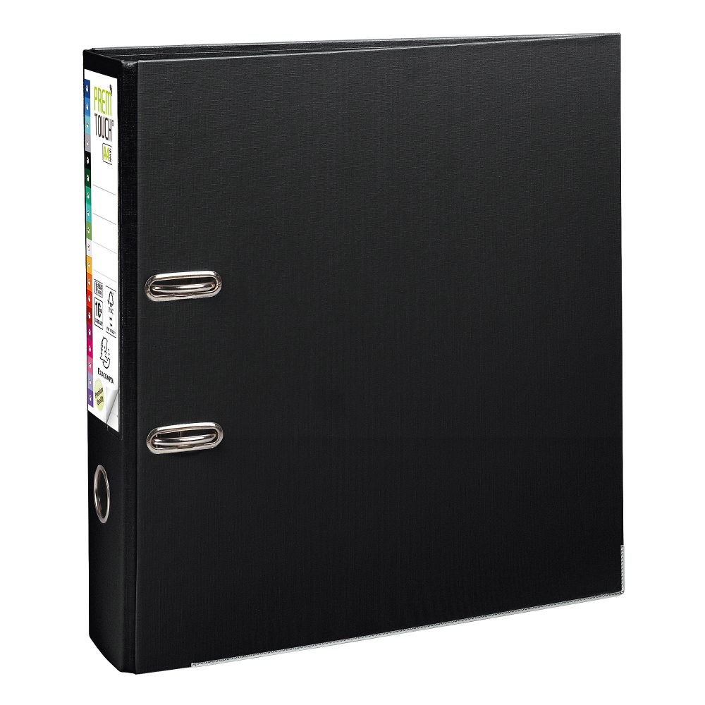 Exacompta PremTouch Ordner DIN A4+ 80 mm Schwarz 2 Ringe Pappkarton, PP (Polypropylen) Hochformat