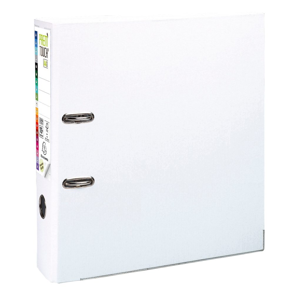 Exacompta PremTouch Ordner A4 Maxi 80 mm Weiß 2 Ringe Pappkarton, PP (Polypropylen) Glatt Hochformat