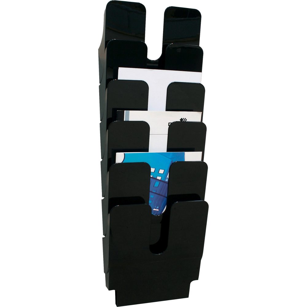 DURABLE Wandprospekthalter FlexiPlus A4 Schwarz 6 Stück