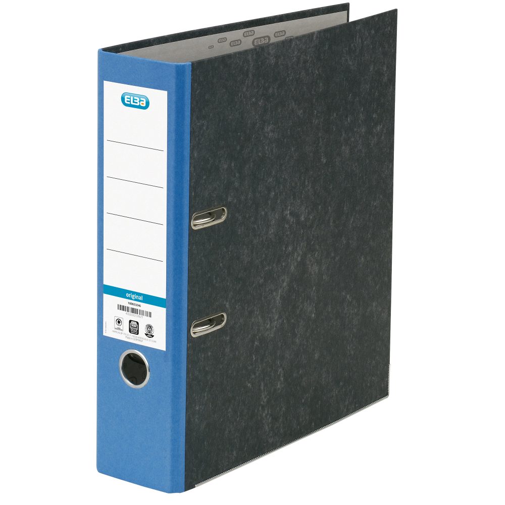 ELBA Smart Ordner DIN A4 80 mm Blau 2 Ringe Karton Wolkenmarmor