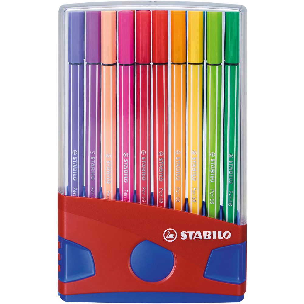 STABILO® Filzstifte PEN 68 COLORPARADE mit 20 Farben in rot/blau