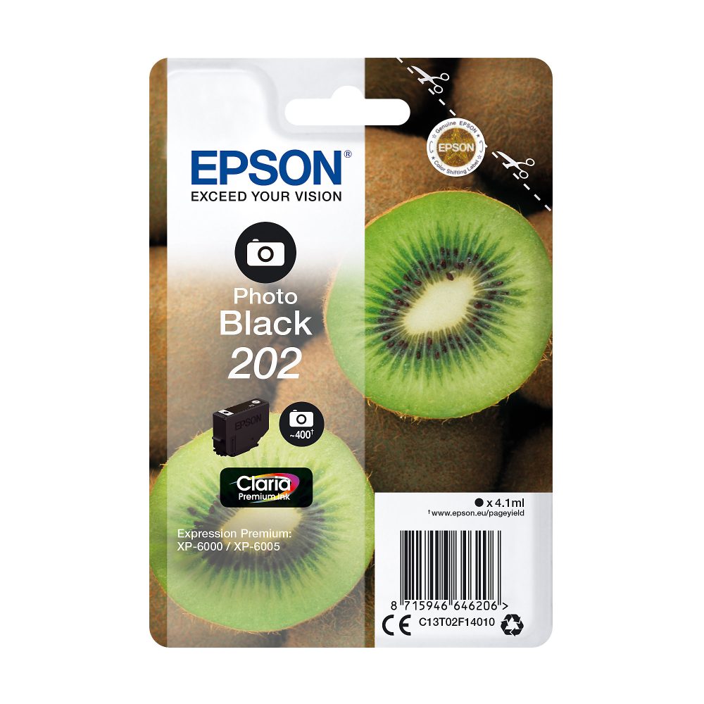 EPSON Tintenpatrone 202 ph.schwarz T02F140 XP-6000/6005 400 Seiten