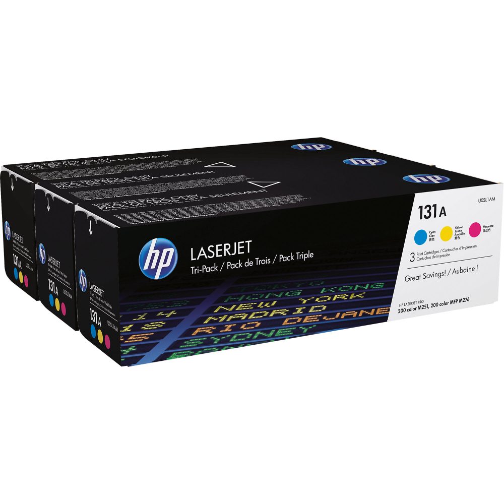 HP 131A Original Tonerkartusche U0SL1AM Cyan, Magenta, Gelb Multipack 3 Stück