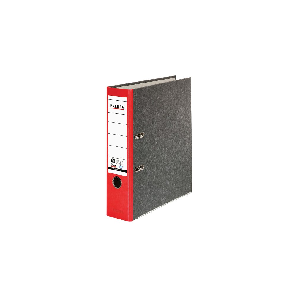 Falken Ordner DIN A4 80 mm Rot 2 Ringe S80 Pappkarton Wolkenmarmor
