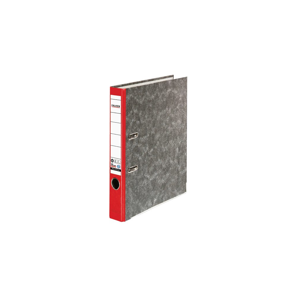 Falken Ordner DIN A4 50 mm Rot 2 Ringe S80 Pappkarton Wolkenmarmor