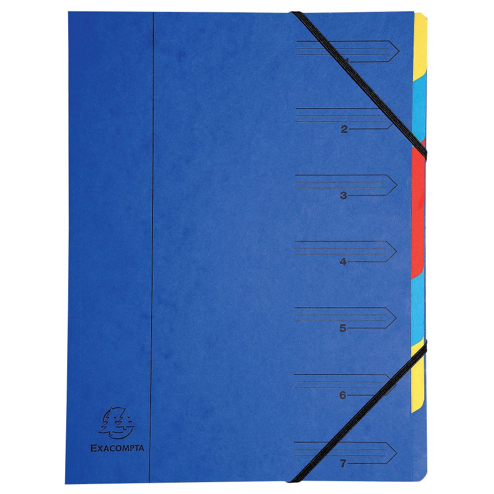 Exacompta Fächermappe 54072E A4 Blau Pressspankarton 24,5 x 32 cm