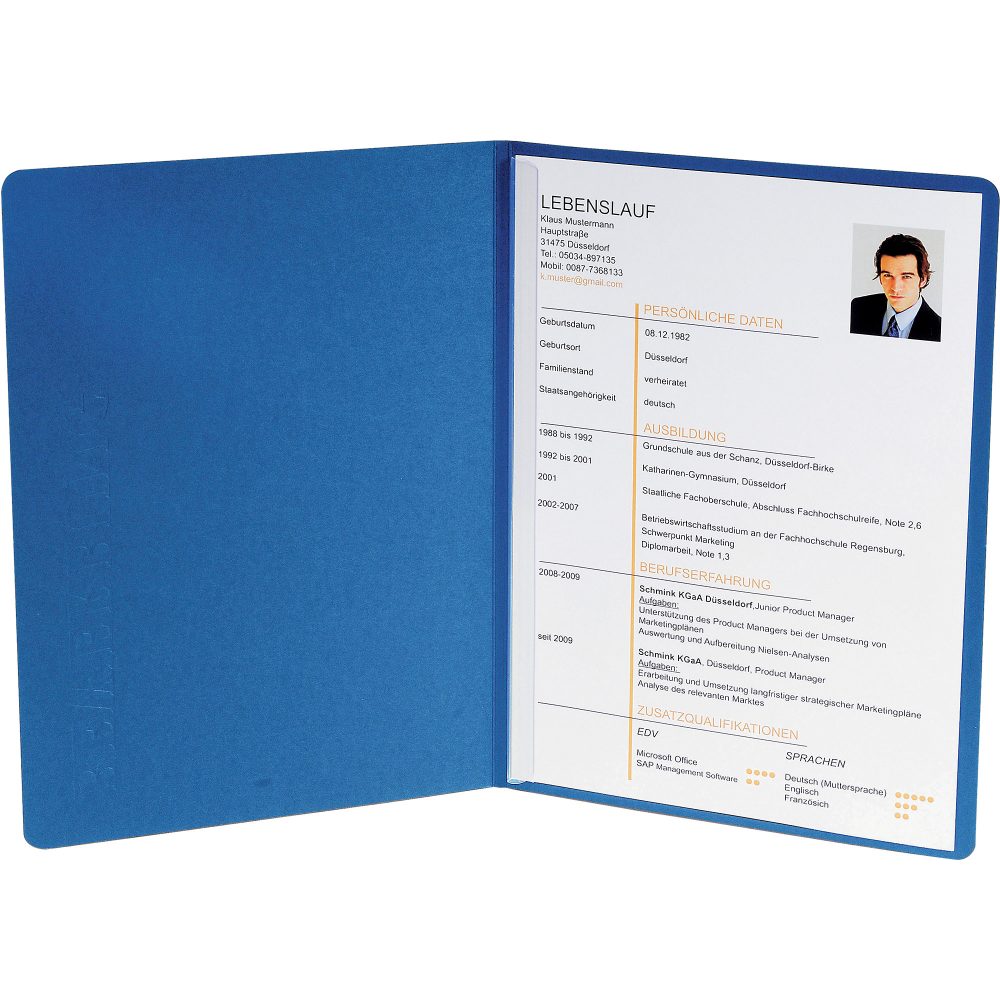 Exacompta Bewerbungsmappe 49102B DIN A4 Blau Manilakarton