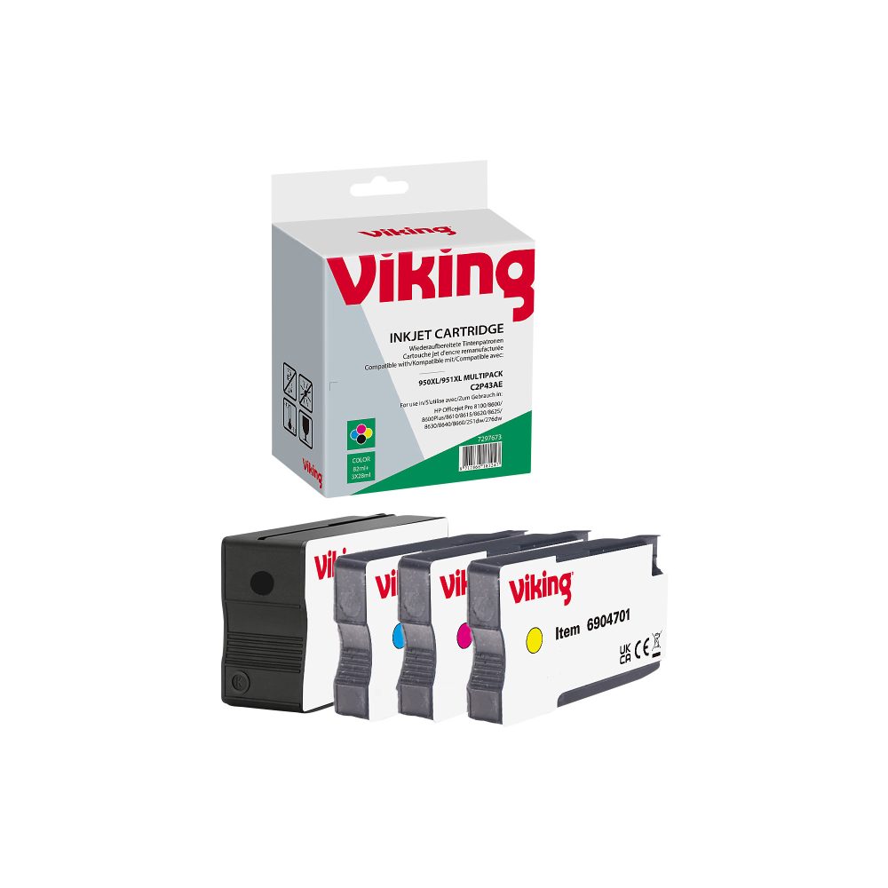Office Depot 950XL / 951XL Kompatibel HP Tintenpatrone C2P43AE Schwarz, Cyan, Magenta, Gelb Multipack 4 Stück