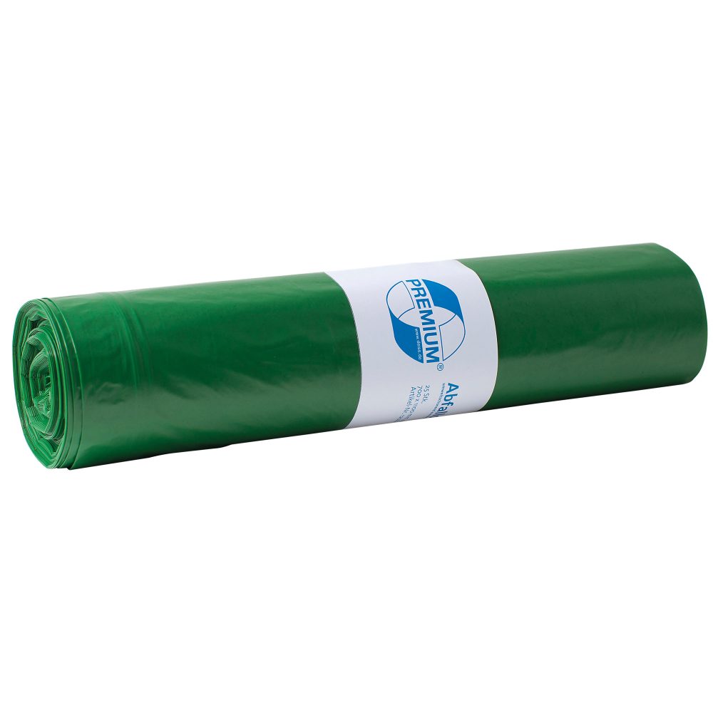 DEISS LDPE Premium Mittlere Belastung Müllsäcke 120 L Grün PE (Polyethylen) 37 Mikron 25 Stück