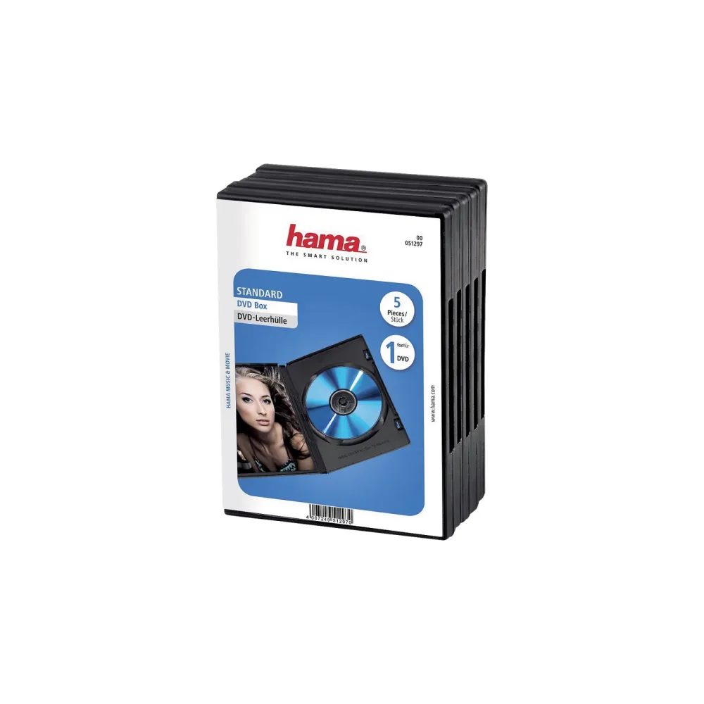Hama -  DVD-Box Schwarz 5er-Pack
