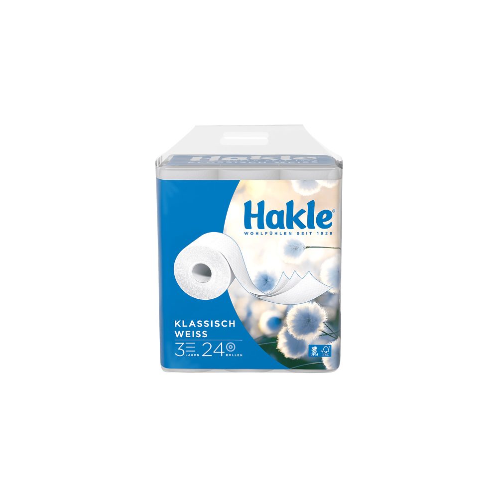 Hakle Classic Toilettenpapier 3-lagig 10117 24 Rollen à 150 Blatt
