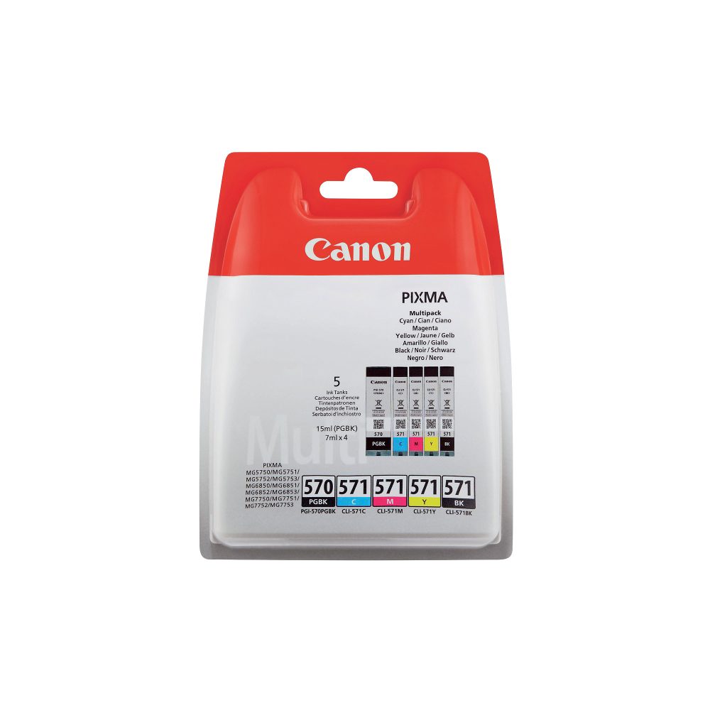 Canon PGI-570/CLI-571 Original Tintenpatrone 0372C004 Schwarz, cyan, magenta, gelb 5 Stück Multipack