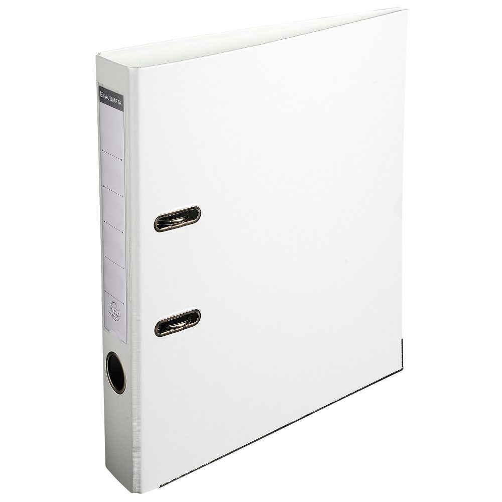 Exacompta Ordner DIN A4 50 mm Weiß 2 Ringe Pappkarton, PP (Polypropylen) Glatt Hochformat