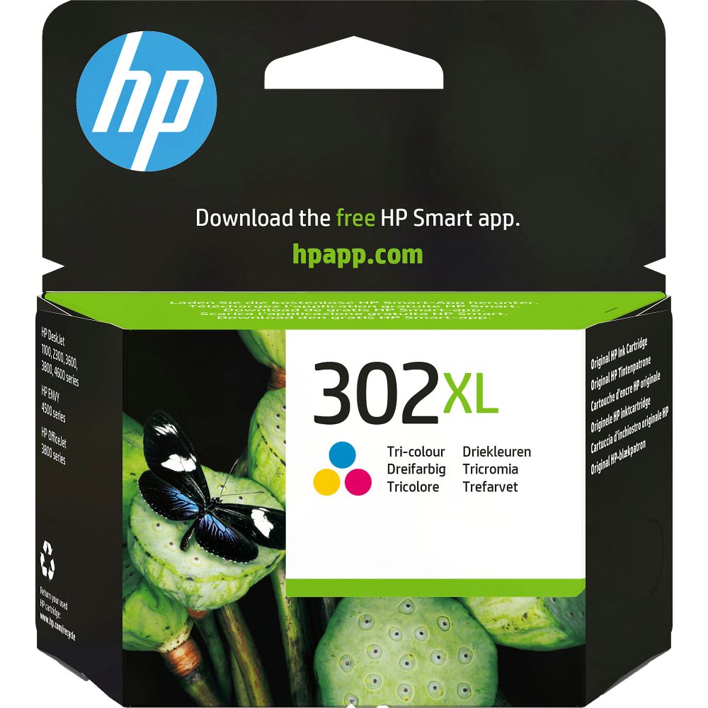 HP Tintenpatrone 302XL color F6U67AE OfficeJet 3830 330 Seiten