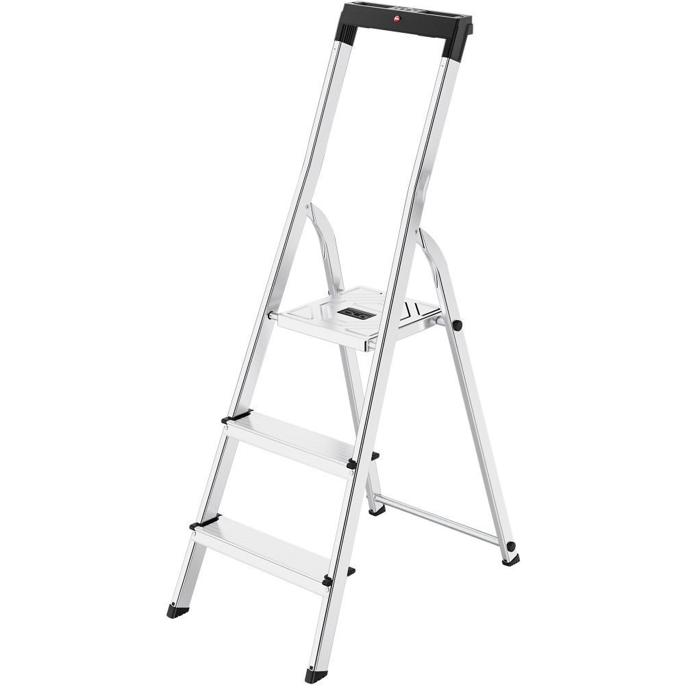 Hailo Stufenleiter L40 Easyclix Silber 3 Stufen 43 x 136 cm