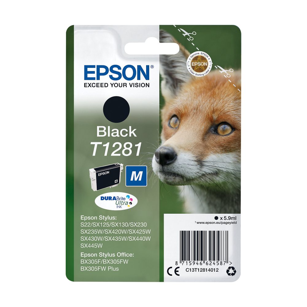 EPSON Tintenpatrone schwarz T128140 Stylus S22 5.9ml