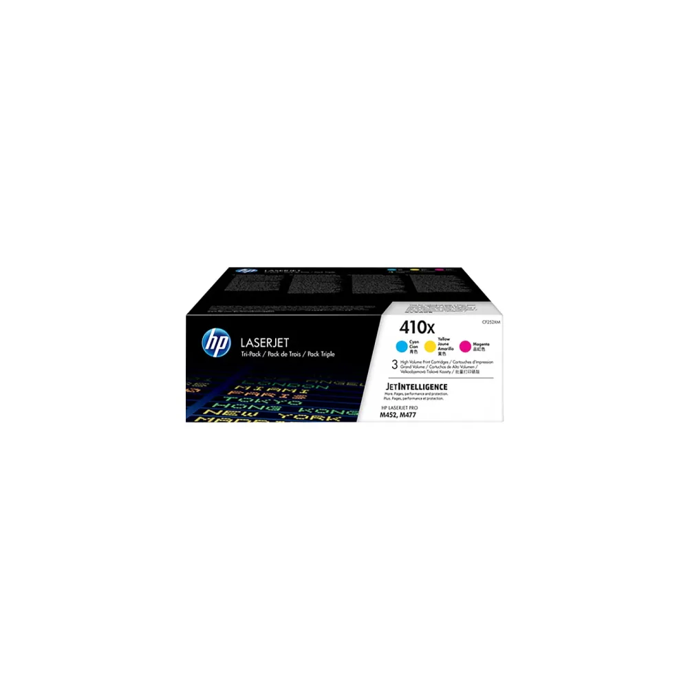 HP Toner Tri-Pack 410X CMY CF252XM CLJ Pro M452 5000 S.