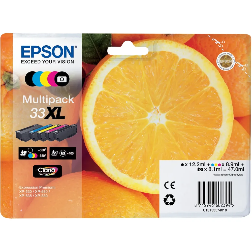 EPSON Multipack Tinte XL CMYBK/PhBK T335740 XP-530/630/830 5-color