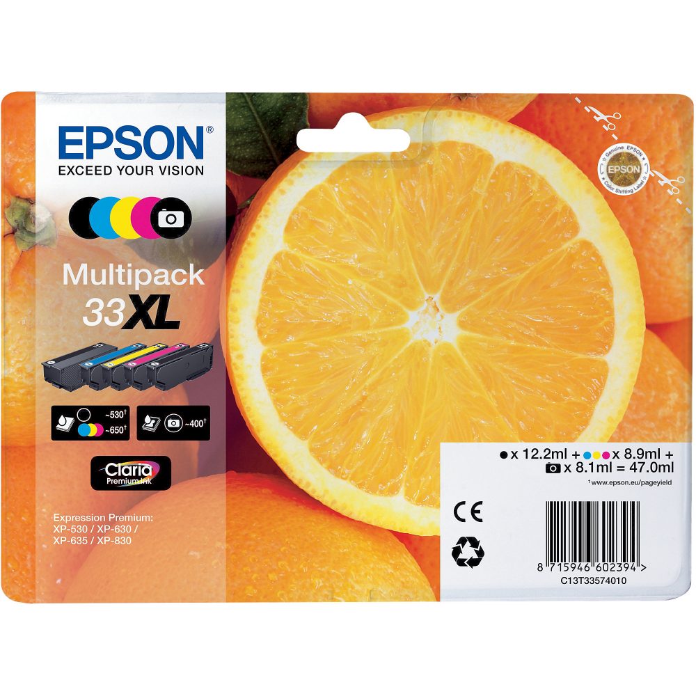 EPSON Multipack Tinte XL CMYBK/PhBK T335740 XP-530/630/830 5-color
