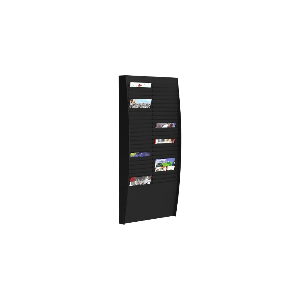Paperflow wandmontierbarer Doppelter Prospektständer A4 273 x 129 x 1120 mm Schwarz
