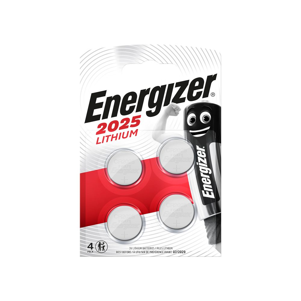 Energizer Knopfzellen CR2025 3 V Lithium 4 Stück