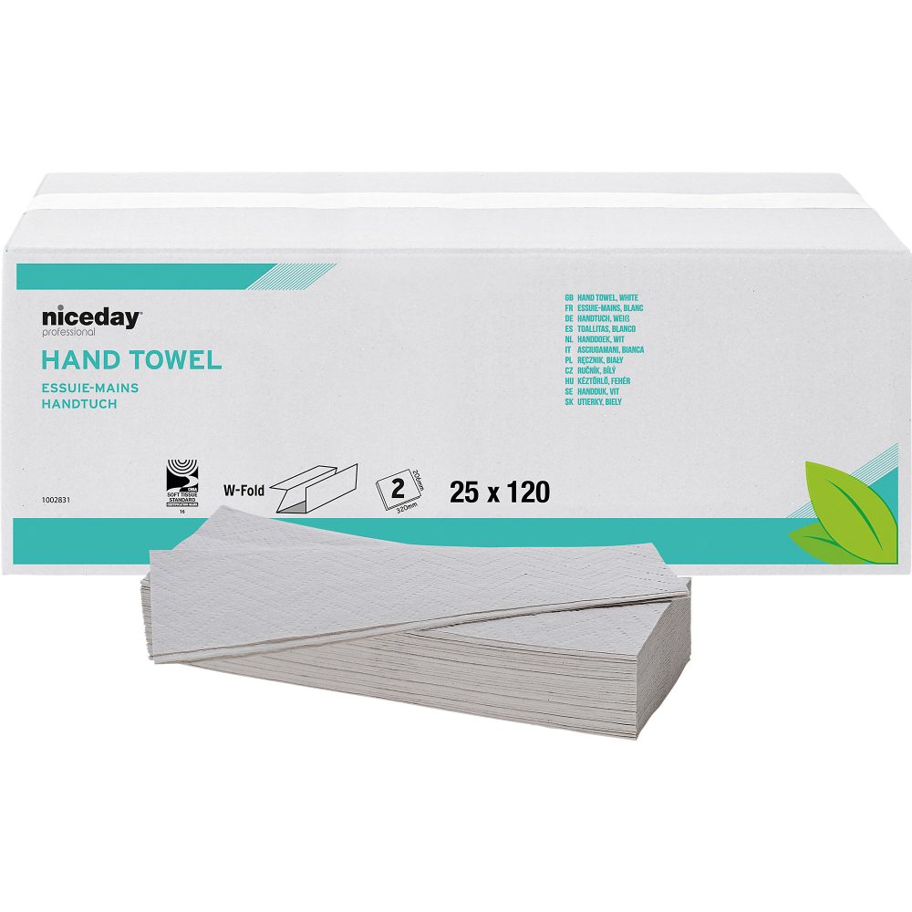 Niceday Professional Falthandtücher M-falz Weiss 2-lagig 1002831 25 Stück à 120 Blatt