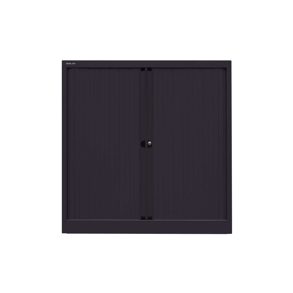 Bisley Rollladenschrank Eurotambour 2 Fachböden Schwarz 1.000 x 430 x 1.030 mm