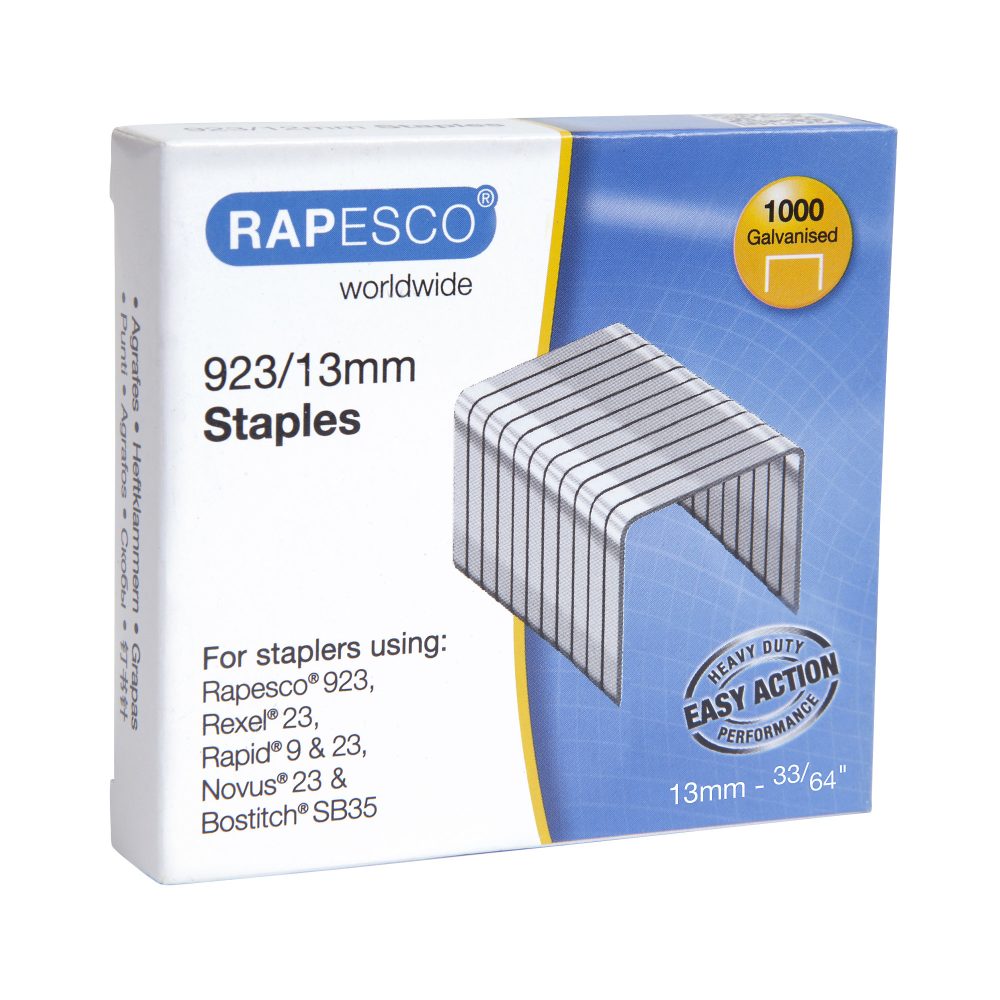Rapesco Heftklammern 1484 923/13 mm Verzinkter Stahl 1000 Stück