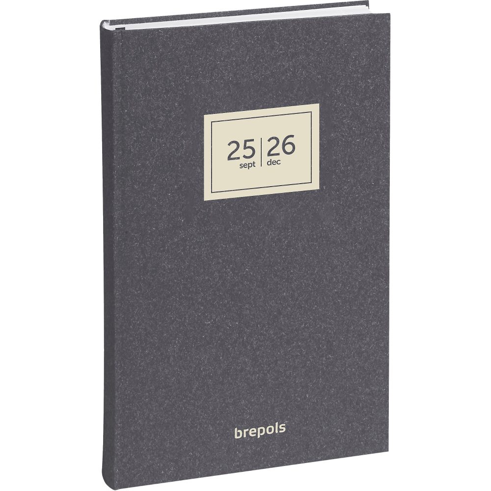 Brepols Terminplaner 16 Monate mit Terminen 2024 1 Tag/1 Seite Papier Anthrazit Niederländisch, Französisch, Deutsch, Englisch Nein