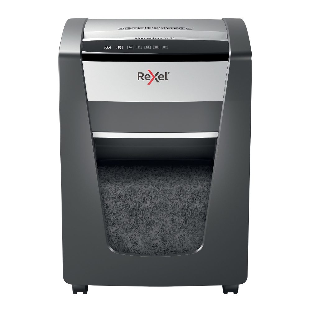 Rexel Momentum X420 Aktenvernichter Partikelschnitt Sicherheitsstufe P-4 20 Blatt