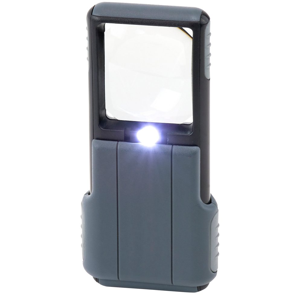 Carson Pocket Vergrösserungsglas PO-55 MiniBrite Schwarz und Grau 51 mm