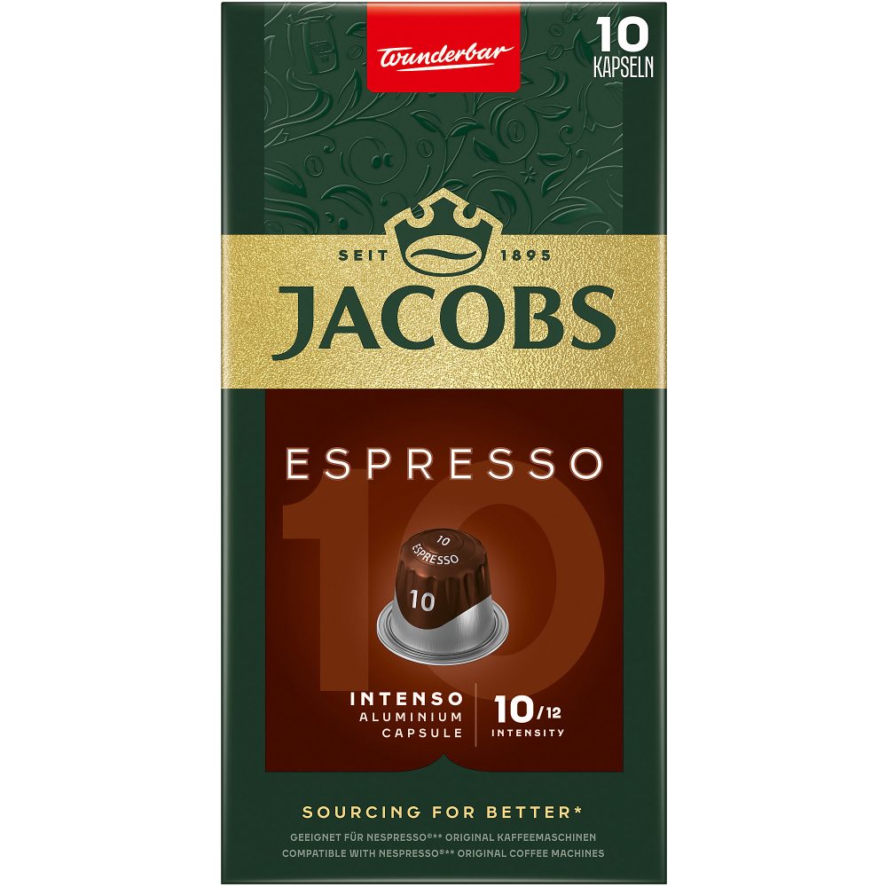 Jacobs Espresso 10 Intenso Kaffeekapseln 10 Stück à 5.2 g